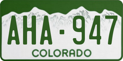 CO license plate AHA947