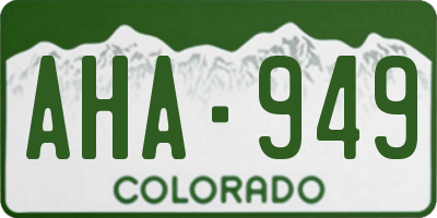 CO license plate AHA949