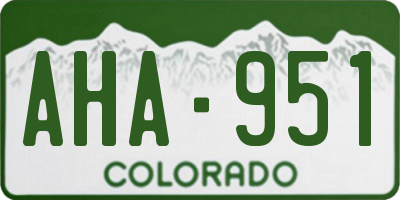 CO license plate AHA951