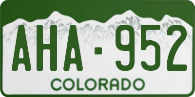 CO license plate AHA952