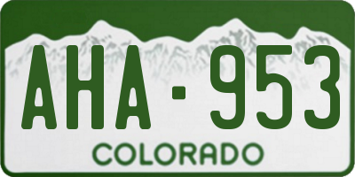 CO license plate AHA953