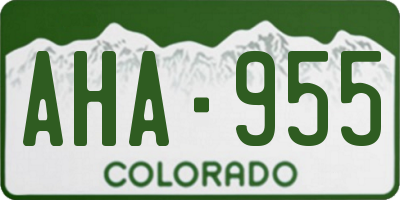 CO license plate AHA955