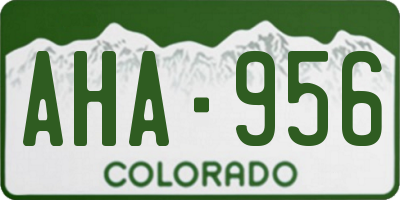 CO license plate AHA956