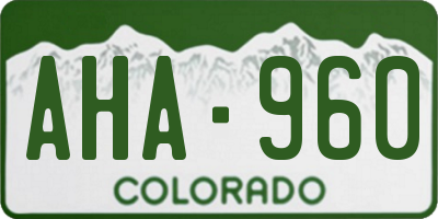CO license plate AHA960