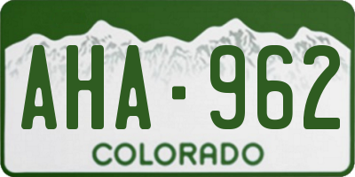 CO license plate AHA962