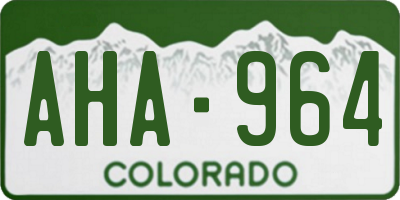 CO license plate AHA964
