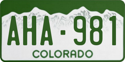 CO license plate AHA981