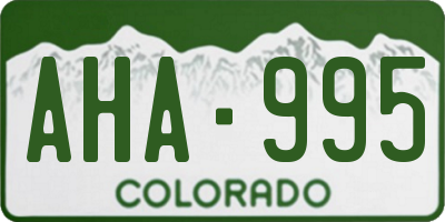 CO license plate AHA995