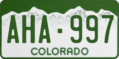 CO license plate AHA997