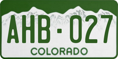 CO license plate AHB027