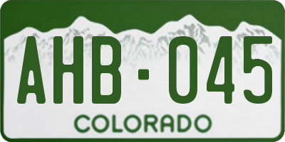 CO license plate AHB045