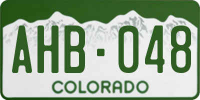 CO license plate AHB048