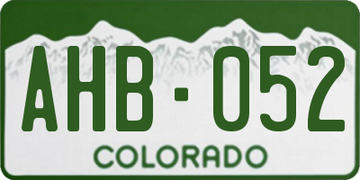 CO license plate AHB052