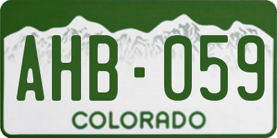 CO license plate AHB059