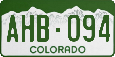 CO license plate AHB094