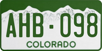 CO license plate AHB098