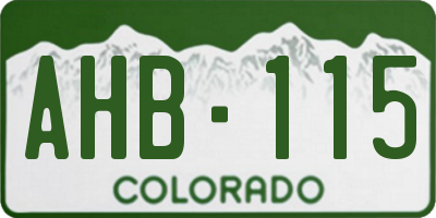 CO license plate AHB115