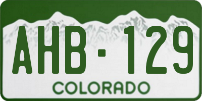 CO license plate AHB129