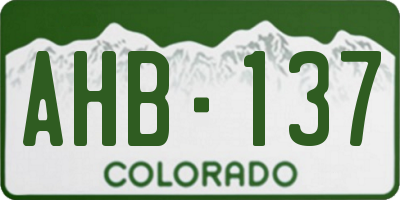 CO license plate AHB137