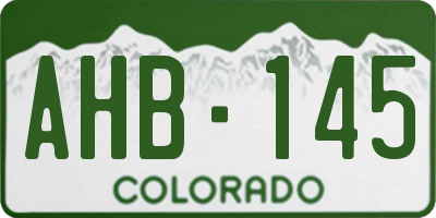 CO license plate AHB145