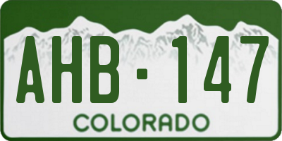 CO license plate AHB147