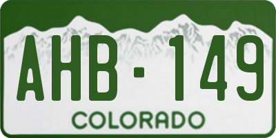 CO license plate AHB149