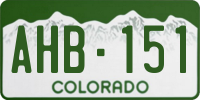 CO license plate AHB151