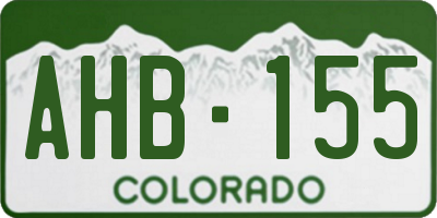 CO license plate AHB155