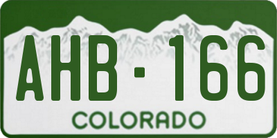 CO license plate AHB166