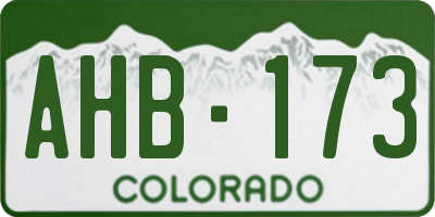 CO license plate AHB173
