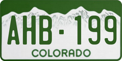 CO license plate AHB199