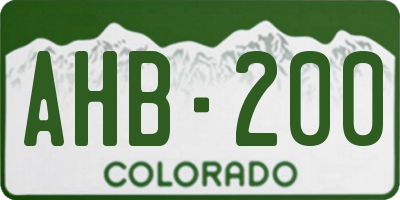 CO license plate AHB200