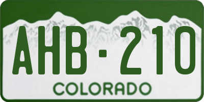 CO license plate AHB210
