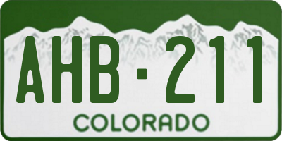 CO license plate AHB211