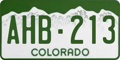 CO license plate AHB213