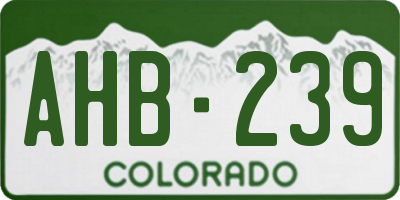 CO license plate AHB239