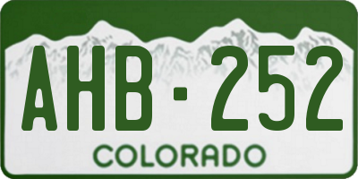 CO license plate AHB252
