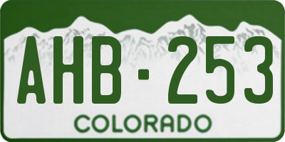 CO license plate AHB253