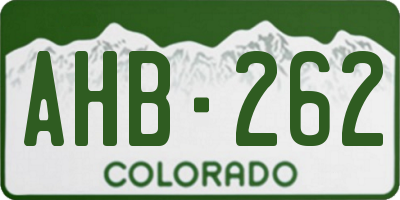 CO license plate AHB262
