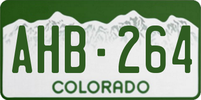 CO license plate AHB264