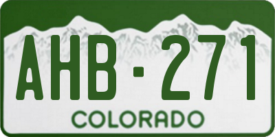 CO license plate AHB271