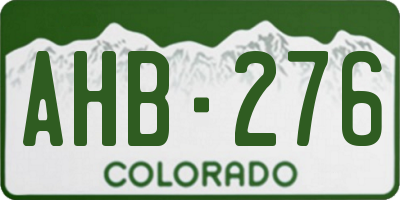 CO license plate AHB276