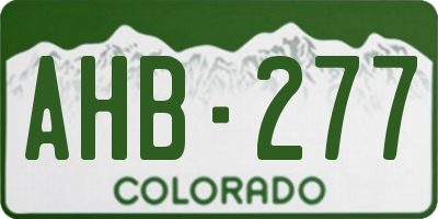 CO license plate AHB277