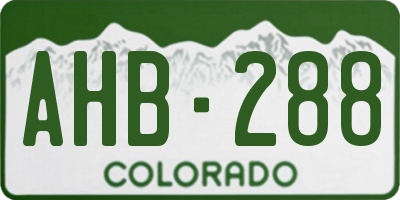 CO license plate AHB288