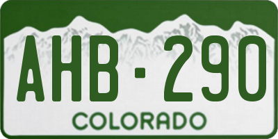 CO license plate AHB290