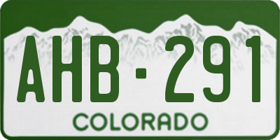 CO license plate AHB291
