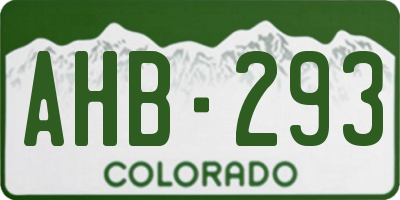 CO license plate AHB293