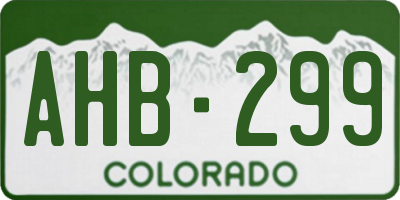 CO license plate AHB299