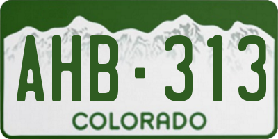 CO license plate AHB313
