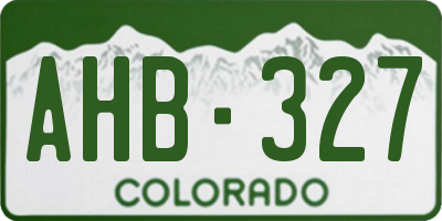 CO license plate AHB327